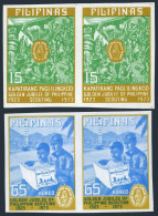 Philippines 1221a-1222a Imperf Pairs,hinged. Boy Scouts,50th Ann.1974.Activities - Philippines