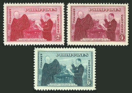 Philippines 547-549, MNH. Mi 516-518. Republic, 4th Ann. 1950. Elpidio Quirino. - Filippijnen