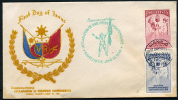 Philippines 615-616 FDC. Michel 586-587. Independence, 56th Ann. 1954. Allegory. - Philippines