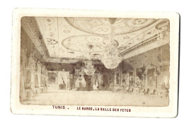 Photo Ancienne Sur Carton  Tunis Le Bardo La Salle Des Fêtes - Places