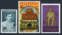 Philippines 1054-1056, MNH. New Value 1970. Jose Rizal, Bamboo Organ, Mabini. - Filippine