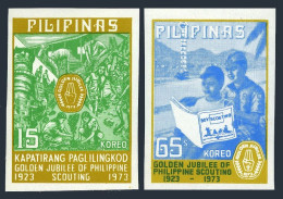 Philippines 1221a-1222a Imperf,MNH. Boy Scouts,50th Ann.1974.Activities. - Philippines