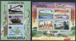 VANUATU Bloc N° 8 + 9 "Anniversaire Indépendance Et Ameripex'86" Neufs ** (MNH). TB - Vanuatu (1980-...)