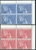 Philippines 810-811 Blocks/4, MNH. Michel 645-646. Manila Atheneum School, 1959. - Philippines