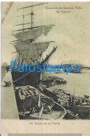 228851 ARGENTINA BUENOS AIRES PORT PUERTO UN VELERO SPOTTED POSTAL POSTCARD - Argentina