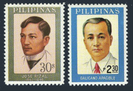 Philippines 1313,1318, MNH. Mi 1187-1188. Drs.Jose Rizal, Galicano Apacible,1977 - Filippine