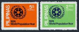 Philippines 1237-1238,MNH.Michel 1107A-1108A. World Population Year,1974. - Philippines
