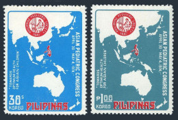 Philippines 1232-1233,MNH.Michel 1100-1101.Asian Congress Of Pediatrics,1974.Map - Philippines