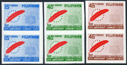 Philippines 1239a-1241a Imperf Pairs,MNH.Community Chest.Red Feather Emblem - Philippinen