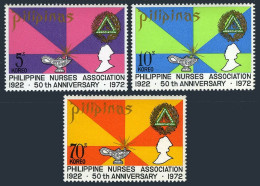 Philippines 1153-1155, MNH. Mi 1026-1028. Nursing Association. Lamp, Nurse, 1972 - Philippinen