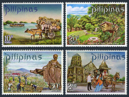 Philippines 1074-1077,MNH. Tourism 1970.Hundred Islands,Tree House,Scout,Church. - Philippines