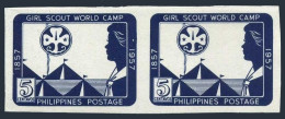 Philippines 637a Imperf Pair,MNH. Girl Scout World Jamboree,Quezon City,1957. - Filippijnen