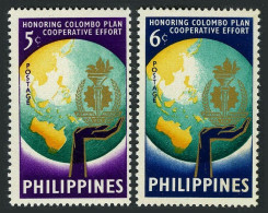Philippines 843-844 Block/4,MNH. Admission To Colombo Plan,7th Ann.1961.  - Philippines