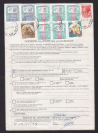 Italy: Airmail Parcel Form To Belgium, 1985, 10 Stamps, Castle, Label Taino, Customs Cancel, Bulletin (minor Damage) - Andere & Zonder Classificatie