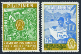 Philippines 1221-1222, MNH. Mi 1089-1090. Boy Scouts, 50th Ann.Activities, 1977. - Philippines