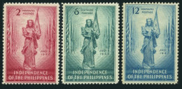 Philippines 500-502,MNH.Michel 458-460.Independence,07.04.1946.Girl Holding Flag - Filipinas