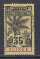Guinée Française N° 41 O, Type Palmiers :  35 C.noir Sur Jaune Clair, Oblitération Moyenne  Sinon TB - Oblitérés