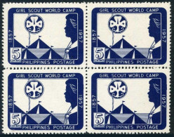 Philippines 637 Block/4,MNH.Mi 613A. Girl Scout World Jamboree,Quezon City.1957. - Philippinen