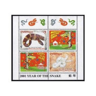 Philippines 2707-2708,2708a A,B Sheets,MNH. New Year 2001,Lunar Year Of Snake. - Philippines