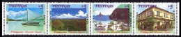 Philippines 2724ad Strip,2725,MNH. Tourist Spots 2000.El Nido,Vigar House,Hills, - Philippines