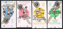 Philippines 962-965 Imperf,MNH. Lions Intl.OLYMPICS Tokyo-1964.Basketball,Soccer - Filippine