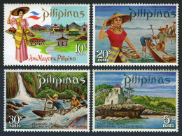 Philippines 1086-1089,MNH.Michel 953-956. Tourism 1971.Pagsanjan Falls,Fishing. - Filippine