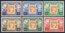 Philippines 605-607, C74-C76, MNH. Mi 575-580. Philippine Stamp,centenary, 1954. - Filippine