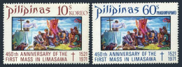 Philippines 1159,C106, MNH. Michel 1032-1033. 1st Mass In The Philippines, 1972. - Philippines