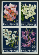 Philippines 850-853a Imperf Block, MNH. Michel 692B-695B. Vanda Orchids, 1962. - Filippine