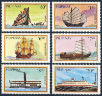 Philippines 1718-1723, MNH. Mi 1629-1634. Ships 1984. Canoe,Junk, Galleon,Liner, - Filippine