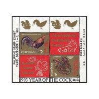 Philippines 2208b, 2208b Imperf, MNH. New Year 1993, Lunar Year Of The Rooster. - Filippijnen