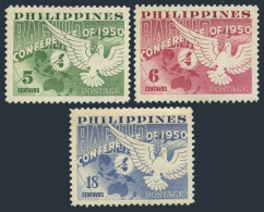 Philippines 551-553, MNH. Michel 520-522. Baguio Conference 1950, Dove, Globe. - Filippine