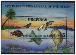 Philippines 2554a, MNH. Year Of The Ocean IYO-1998. Marine Mammals, Turtle. - Filippine