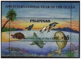 Philippines 2554a, MNH. Year Of The Ocean IYO-1998. Marine Mammals, Turtle. - Philippinen