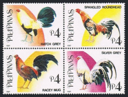 Philippines 2509-2510 Ad Blocks, MNH. Game Cocks, 1997. - Filippine