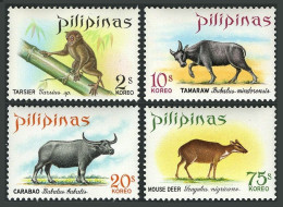 Philippines 1006-1009, MNH. Mi 866-869. 1969. Tarsier, Tamarau, Caraboo, Deer. - Philippines