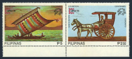 Philippines 1348-1350,1350e Imperf.MNH. CAPEX-1978,UPU,Moro Vinta,Mail Cart,Ship - Philippines