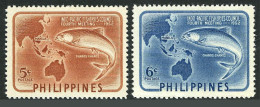 Philippines 578-579, MNH. Mi 559-560. Fisheries Council Meeting 1952. Fish, Map. - Filippijnen