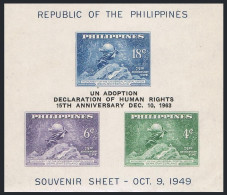 Philippines 901, MNH. Michel Bl.6. UPU-75, DECLARATION OF HUMAN RIGHTS, 1963. - Filippine