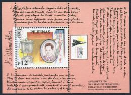 Philippines 2452 Sheet,MNH. ASEANPEX-1996. Rizal At 14. - Philippinen
