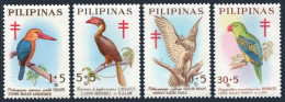 Philippines B32-B35, MNH. Red Cross 1967. Kingfisher, Hornbill, Eagle, Parrot. - Philippines