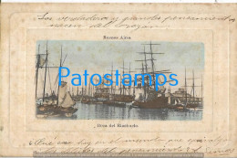 228853 ARGENTINA BUENOS AIRES LA BOCA DEL RIACHUELO & SHIP SPOTTED POSTAL POSTCARD - Argentina