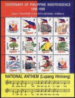Philippines 2231 Aj Sheet. Philippine Flag With National Symbols, 1993. Anthem. - Filipinas