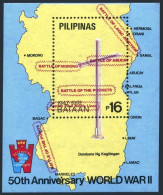 Philippines 2155-2157, 2158-2159 Sheets,MNH. WW II, 50th Ann. 1992. Cross, Map,  - Philippinen