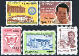 Philippines 1913-1917, MNH. Rizal, Aquino, Church, YMCA, College, New Value 1988 - Filippine
