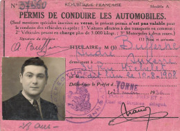 PERMIS DE CODUIRE LES AUTOMOBILES. YONNE 1936 - Documenti Storici