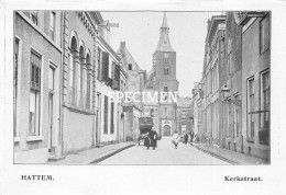 Prent - Kerkstraat - Hattem - 8.5x12.5 Cm - Hattem