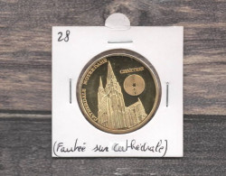 Médaille Souvenirs&Patrimoine : Cathédrale Notre Dame De Chartres (couleur Or) - Otros & Sin Clasificación