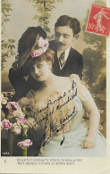 CARTE FANTAISIE - ANNEE 1900 - MESSAGE AFECTUEUX - CIRCULEE - COLLECTION JULIETTE ET ROMEO - Other & Unclassified