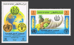 Qatar 813-814, MNH. Michel 999-1000. Conference Of Nutrition, Rome, 1992.Fruits. - Qatar